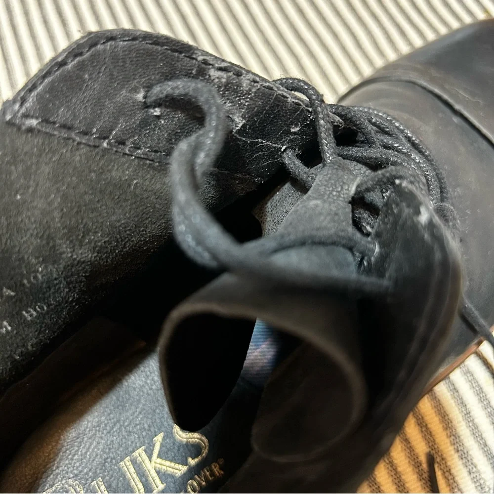 Buks by Walk-over Men’s Oiled Leather Chukka Ankle Boots Black Lace Ups Sz 10.5 - Picture 10 of 12